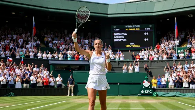 Noskova derrota Kostyuk e garante final 100% tcheca em Wimbledon